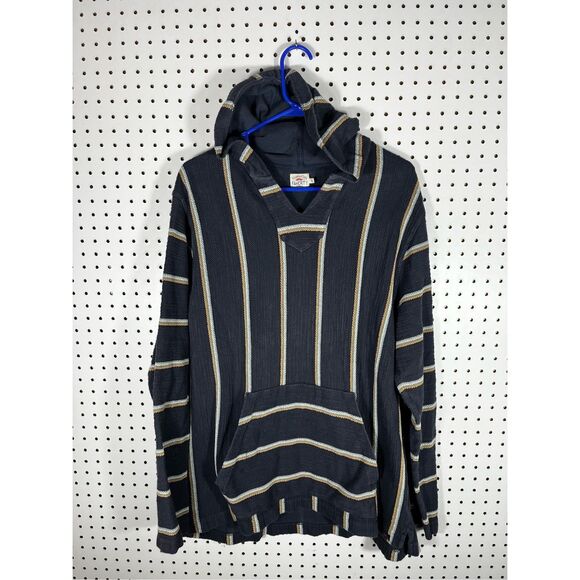 Faherty Bahama striped cotton pullover hoodie size XL